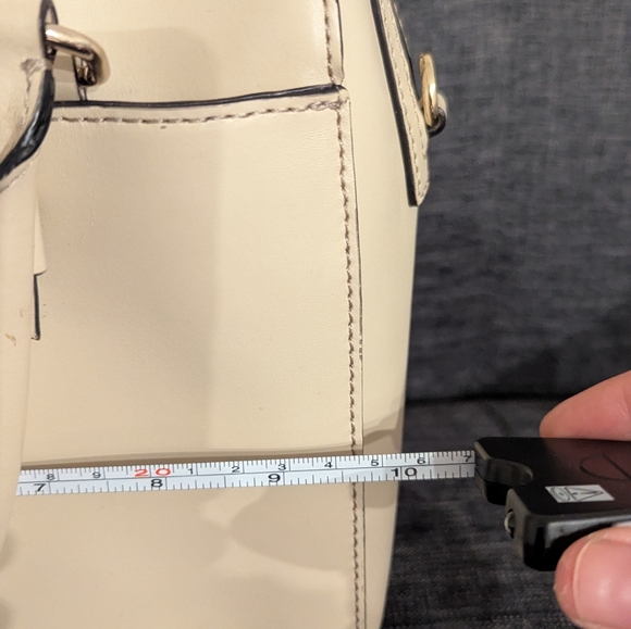 Kate Spade Holly Street Ashton Satchel Beige Bow Leather Handbag Top Handle - Picture 12 of 12